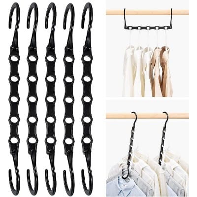 Space-saving clothing hangers